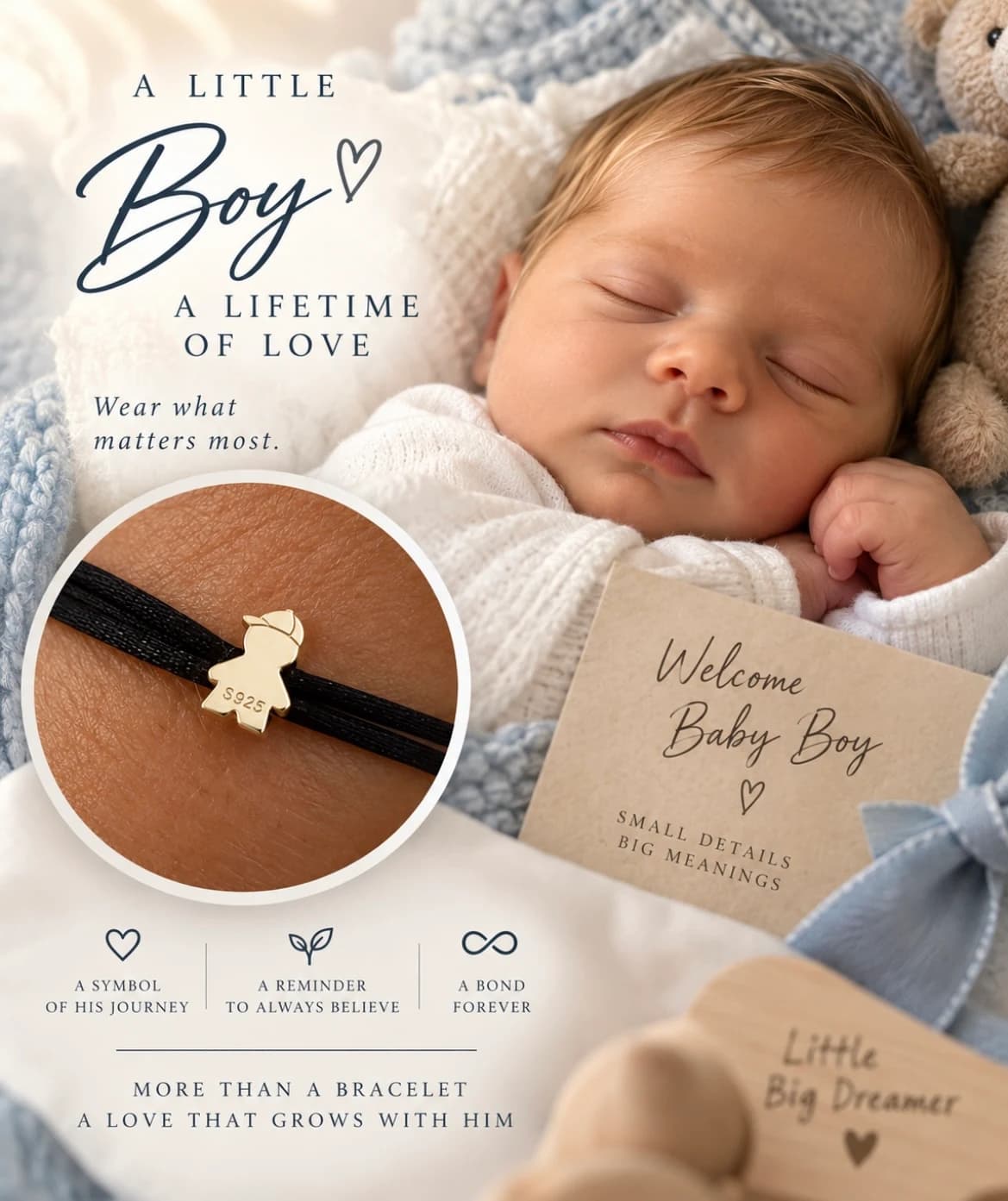 Forever Love baby boy keepsake and bracelet story