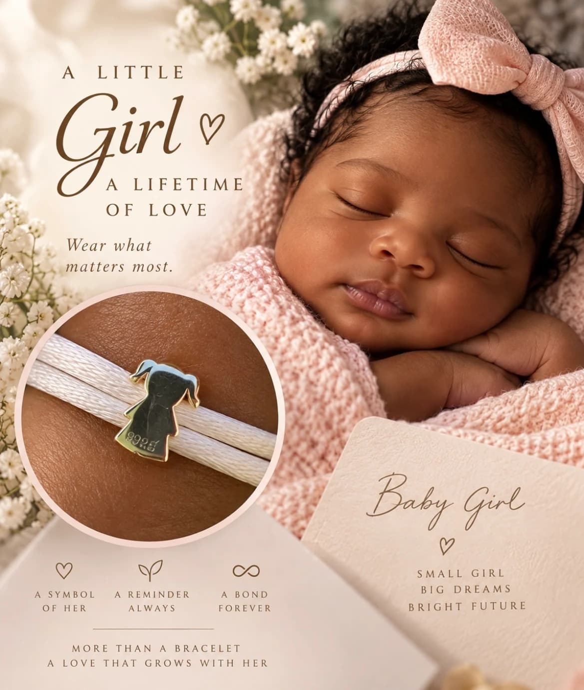 Forever Love baby girl keepsake and bracelet story