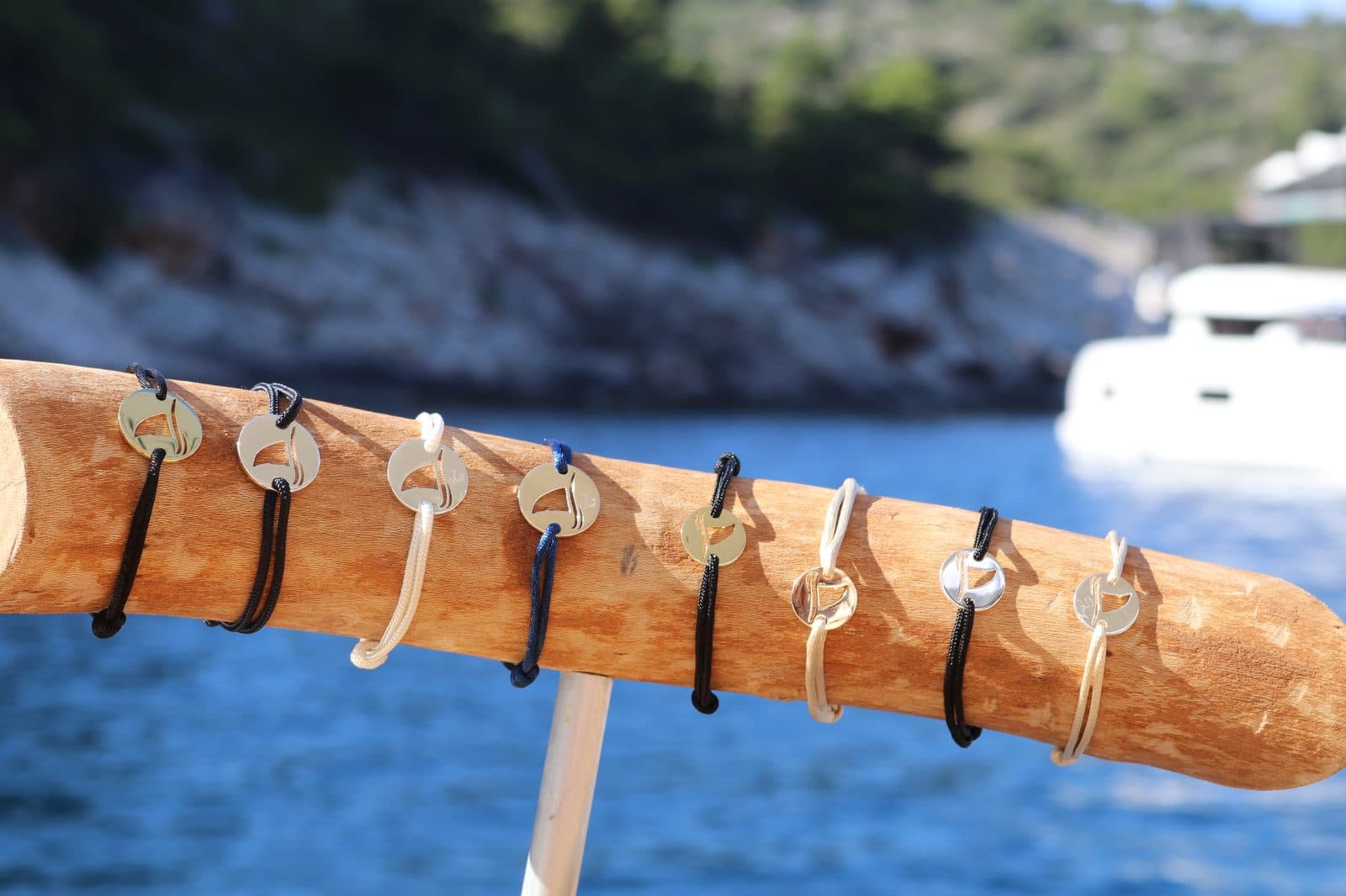 Gaab Save the Sharks wholesale bracelet display overlooking the sea
